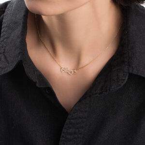 گردنبند طلا قلب نگین دار   WN1632