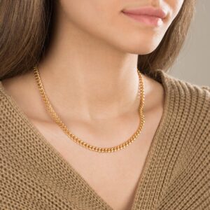 گردنبند زنجیری طلا کارتیه 5 میلی متری   WN524