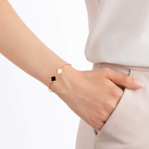 النگو طلا ون کلیف اونیکس و صدف   WB60