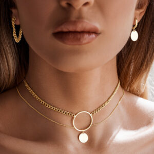 چوکر دو رج کارتیر دایره پولک   C543