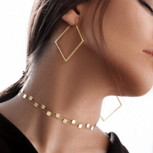 چوکر سه رج پولک مربع   c413